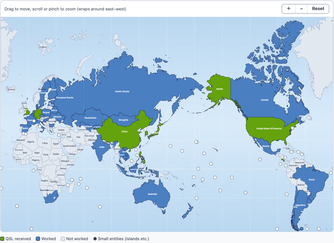 World QSO map